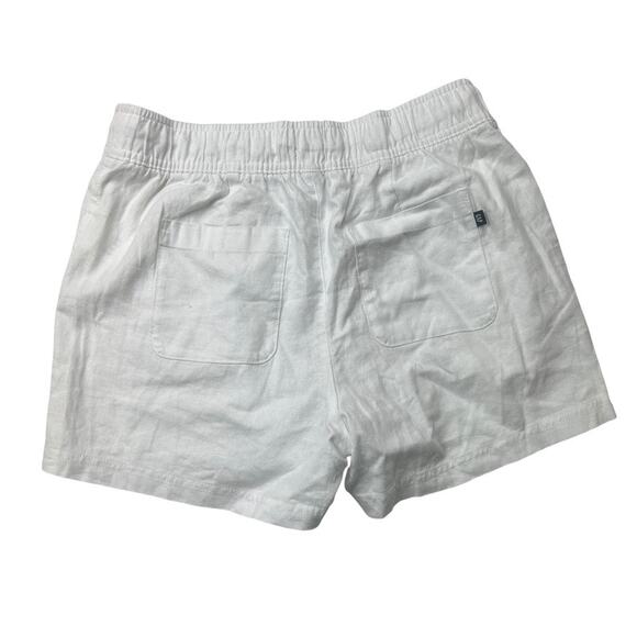 Gap Linen Blend Shorts White Pockets Pull On Drawstring Waist Women's Small - Picture 2 of 10